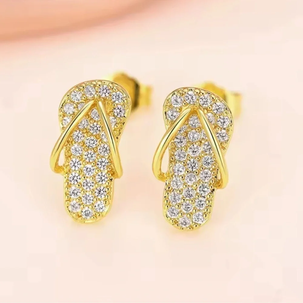 Sandals Gold Crystal Earrings - Picture 3 of 9